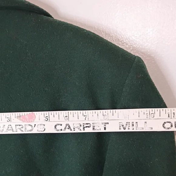 Dillard’s Green Double-Breasted Merino Wool Coat Women’s XL Angel Pin Vintage - Picture 10 of 11